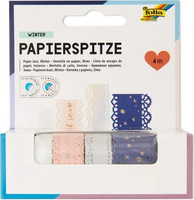 Produktbild von folia Papierspitze WINTER selbstklebend 4 Rollen á 1 m