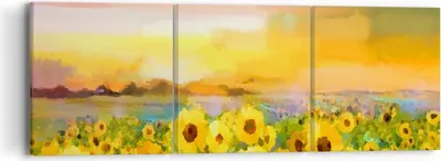 Produktbild von Bild auf Leinwand - Leinwandbild - Sonnenblumen Blume - 90x30cm - Wand Bild - Wanddeko - Wandbilder - Leinwanddruck - Bilder - Kunstdruck - Wanddekoration - Leinwand bilder - Wandkunst - CA90x30-3775