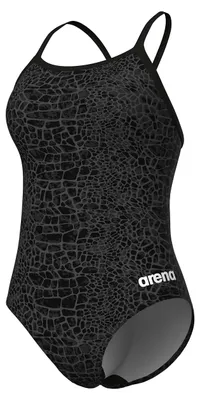 Produktbild von arena Snakeskin Lightdrop-Back Badeanzug für Damen, Farbe:Schwarz, Größe:46