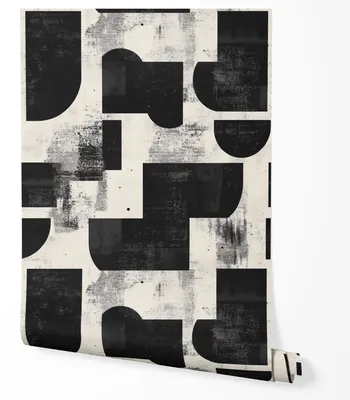 Produktbild von Selbstklebende Tapete Möbelfolie Geometrisches Muster Schwarz Weiß Vintage Industrial Stil Modern Tapete Küche Wohnzimmer Flur Schlafzimmer 2,5m x 0,5m