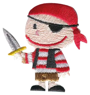 Obrázek produktu pro Pirát s dýkou - nášivka, nažehlovací, nášivka, nášivky, nášivky, k nažehlení, velikost: 4,7 x 4,9 cm