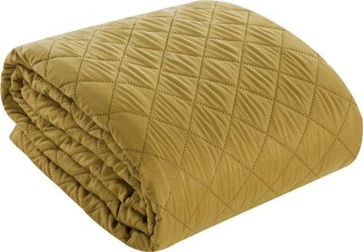 Design91 Tagesdecke Allzweckdecke Steppdecke Überwurf Bettdecke Bettüberwurf ALARA 3 gelb 220x240 cm cm senfgelb gelb