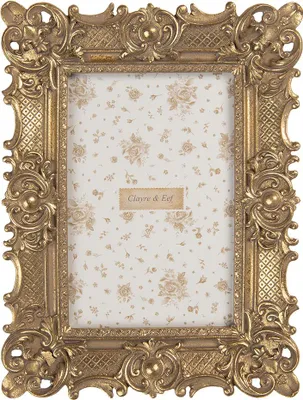 Produktbild von Clayre & Eef Bilderrahmen 10x15 cm Goldfarbig Kunststoff