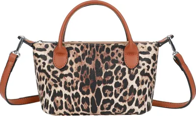 Image de Gallantry, sac à main avec bandoulière amovible et motif léopard, léopard marron