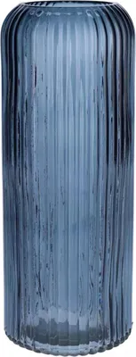 Produktbild von INNA-GLAS Dekovase ALBURGIS mit Rillen, Glas, blau-klar, 25cm, Ø10cm - Blumenvase
