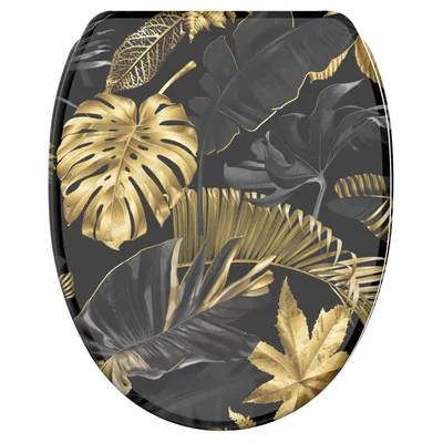 Produktbild von SANILO® WC-Sitz mit Absenkautomatik und Schnellverschluss Golden Leaves, Toilettendeckel direkt vom Hersteller, Klodeckel, Klobrille, WC Deckel