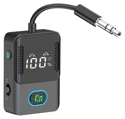 Bluetooth-Transceiver, 2-in-1, 3,5-mm-Klinke, TX/RX, 10 m Reichweite, schwarz