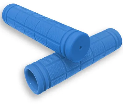 Image de Poignées de vélo ergonomiques, en caoutchouc souple, antidérapantes, de 120 mm, de couleur bleue, pour guidons standard de diamètre 20-22 mm