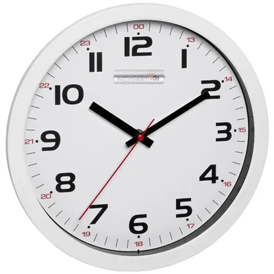 Produktbild von TFA Dostmann Wanduhr Analog, Glas,60.3050, gut ablesbar, L 305 x B 38 x H 305 mm (weiß mit Batterie)