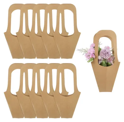 Blumengeschenktüten aus Kraftpapier, 20 Stück, 42 cm, braun