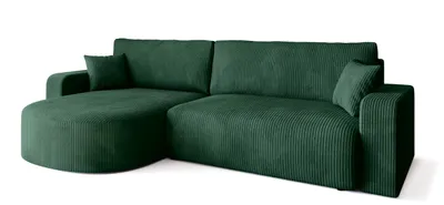 Produktbild von BroMARKT Ecksofa BISK Schlaffunktion Bettkasten L-Form 120x200 cm Grün