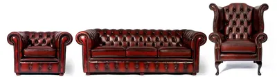 Obrázok produktu pre Sedacia súprava Chesterfield, trojsedák, kreslo Chesterfield, kreslo, kožené sedacie súpravy
