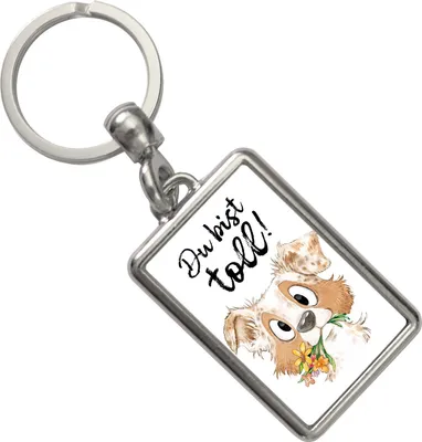 Produktbild von Hund Schlüsselanhänger mit Spruch Du bist toll