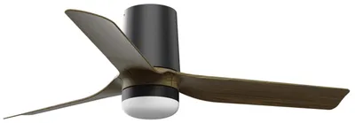 Zdjęcie produktu dla Energooszczędny wentylator sufitowy z oświetleniem LED i pilotem Mini Punt Tub 90 cm czarny / orzech