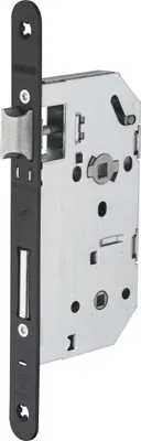Image de Serrure encastrable Monomax NF à condamnation pour salle de bain et toilette, axe 50mm, carré 8mm, têtière noire - THIRARD