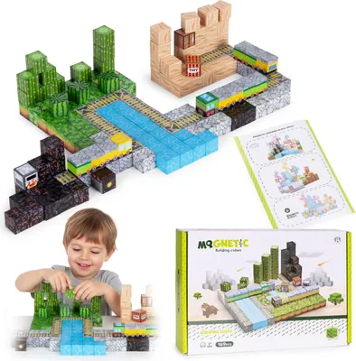 Image de Jeu de blocs de construction magnétiques pour enfants, 169 pièces