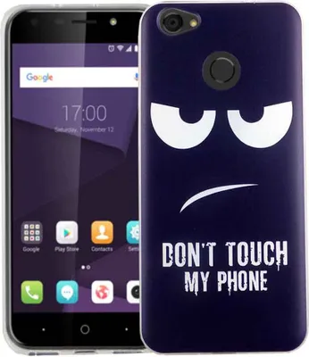 Produktbild von Handy Hülle für ZTE Blade A6 Dont Touch My Phone Blau Smartphone Cover Bumper Schale Etuis