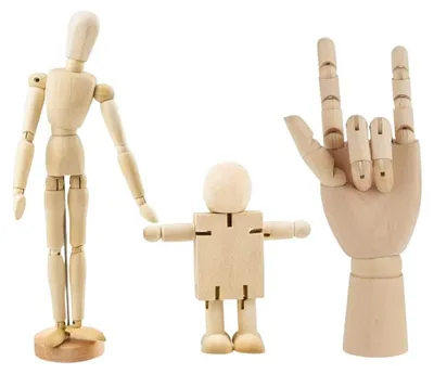 Obrázek produktu pro 3 dřevěné figurky vhodné pro dekoraci a kreslení