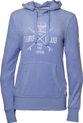 Produktbild von Damen Frottee Hoodie VW Bulli »SURF CLUB« Lavendel Weiß