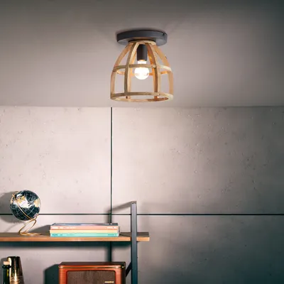 Produktbild von BRILLIANT Deckenleuchte Matrix Nature | moderne Deckenleuchte | Holz/Metall | braun/schwarz | 1x E27 max. 60 W
