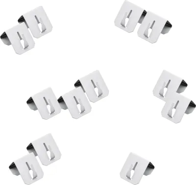 Produktbild von Metall Fensterhaken weiß für 12-20 mm Rahmendicke - 12 Stück - Fensterclip zum Anbringen von Lichterketten und Girlanden - Dekohaken Türhaken