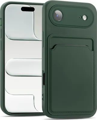 Produktbild von Handyhülle für iPhone Air Hülle Silikon Case Schutzhülle mit Kartenfach Slim Cover, Grün