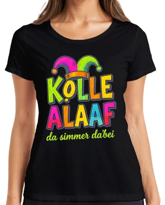 Productafbeelding van Kölle Alaaf! We zijn erbij! Carnavalskleding voor dames, T-shirt, zwart, maat XL