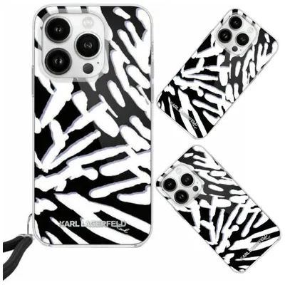 Produktbild von Etui Karl Lagerfeld Iml Zebramuster & Schnur Na Iphone 15 Pro - Czarne