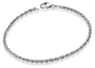 Produktbild von MATERIA Kordel Armband Damen Gliederarmband 19cm - 925 Sterling Silber Armkette 2mm breit rhodiniert SA-105