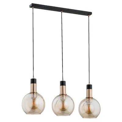 Obrázok produktu pre Trojitá závesná lampa čierna so zlatými prvkami MAYA 3xE27 15W ALF62163 Alfa