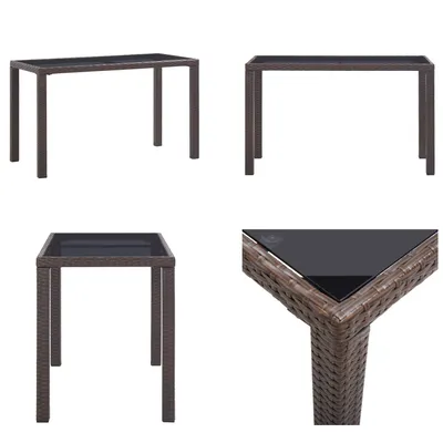Produktbild von vidaXL Gartentisch Braun 123 x 60 x 74 cm Poly Rattan - Gartentisch - Gartentische - Outdoor-Tisch - Outdoor-Tische