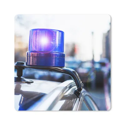 Produktbild von MuchoWow® Mauspad Mousepad Blinklicht von einem Polizeiauto zu einem Zivilfahrzeug 30x30 cm - Mousepads - Maus Mat - Pad - Mausunterlage - Gaming