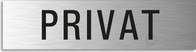 Produktbild von Türschild Privat Schild Aluminium Edelstahloptik 160x40 mm selbstklebend