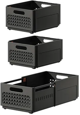 Image de Organisateur de placard 3 pièces, tiroirs, boîtes de rangement, pliable, empilable