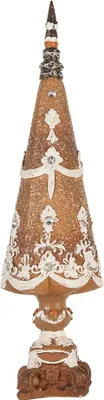 Image de Clayre & Eef Décoration Sapin de Noël Ø 10x38 cm Marron Plastique