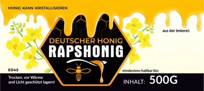 Produktbild von Selbstklebende Etiketten für Rapshonig 100 Stück/1 Packung