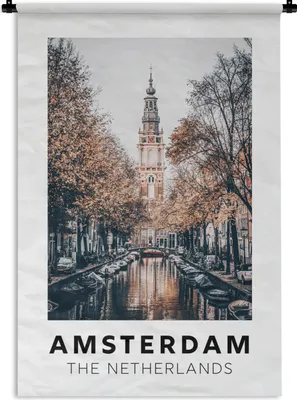 Produktbild von MuchoWow® Wandteppich Wandbehang Amsterdam - Niederlande - Wasser 90x135 cm Tapisserie Dekoration Wandtuch - Baumwolle - Wandskulptur