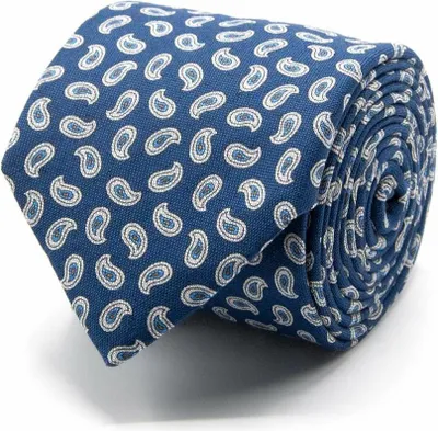 Produktbild von Dunkelblaue Herren Krawatte mit Paisley-Muster