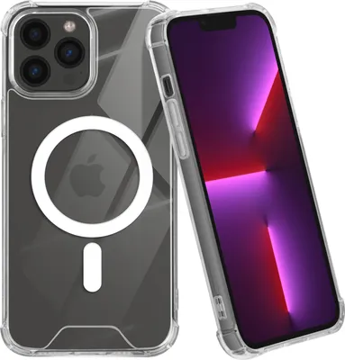 Produktbild von Avizar, MagSafe Schutzhülle für iPhone 13 Pro Max Silikon Verstärkte Ecken, Transparent