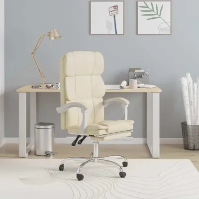 Produktbild von Möbel Bürostuhl mit Liegefunktion Creme Kunstleder - Bürostühle 349632