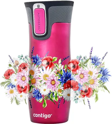 Zdjęcie produktu dla ContiGo! West Loop 2.0 kubek termiczny premium 470ml "Polska Łąka" - Malinowy