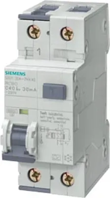 Zdjęcie produktu dla Wyłącznik różnicowoprądowy Siemens, 10 kA, 1P+N, typ A, zwłoczny G, superodporny K, 30mA 5SU13546LB10