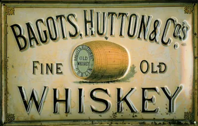 Produktbild von Blechschild Bagots Hutton Whiskey Schild Werbe Nostalgieschild