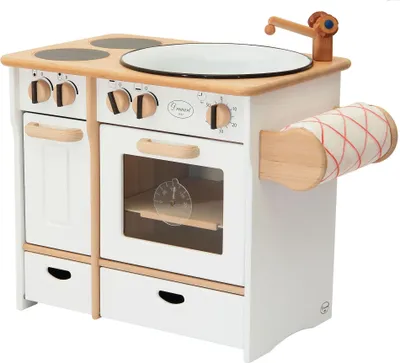 Produktbild von Drewart Kinderküche mit Zubehör Spielküche Massivholz weiß 932-2044 DL
