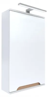 Zdjęcie produktu dla Szafka z lustrem 45x16x75 biała/dąb LED chrom Omeble