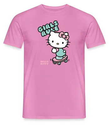 Produktbild von Spreadshirt Hello Kitty Auf Skateboard Girls Rule Männer T-Shirt, XXL, Pink