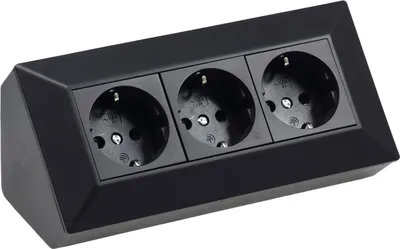 Produktbild von ChiliTec Steckdosenblock 3-fach, 230V, 45° Winkel, schwarz