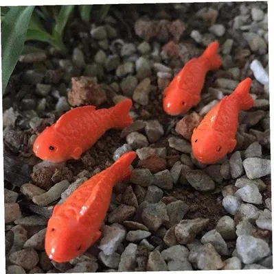 Produktbild von Famanu Miniatur Fischfigur für Märchengarten und Bonsai-Dekoration - Pastoralstil