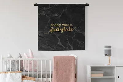 Produktbild von MuchoWow® Wandteppich Wandbehang Zitate - Sprichwörter - Gold - Marmor 90x90 cm Tapisserie Dekoration Wandtuch - Wandaufhänger
