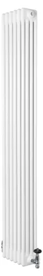 Imagen del producto de Radiador de tubos con 4 columnas y válvulas cromadas con termostato – 1800 mm x 290 mm – Blanco